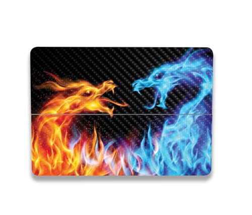Image of MightySkins Carbon Fiber Skin Compatible with Microsoft Surface Laptop Studio 2 (2023) Full Wrap Kit - Dueling Dragons | Protective, Durable Textured Carbon Fiber Finish | Made in The USA