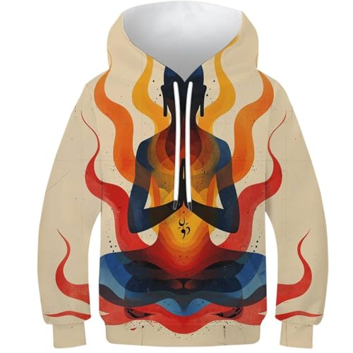Sweat à capuche enfant 3D doux anti-froid avec poche pour ado 9-11 ans