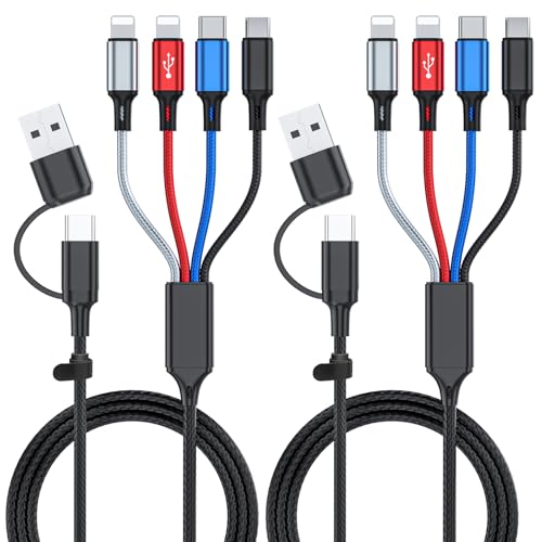 6 in 1 Multi Charging Cable 2Pack - 6FT USB ...
