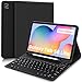 YUEJIDZ Keyboard Case for Samsung Galaxy Tab S6 Lite 2024, Leather Cover with Magnetically Detachable Wireless Keyboard with S-Pen Holder for Galaxy Tab S6 Lite 10.4" 2024/2022/2020, Black