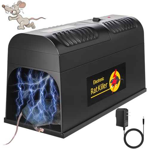 2025 Electric Mouse Trap Zapper Powerful Rat Traps Indoor for Homes with Anti-Escape Door,Reusable &