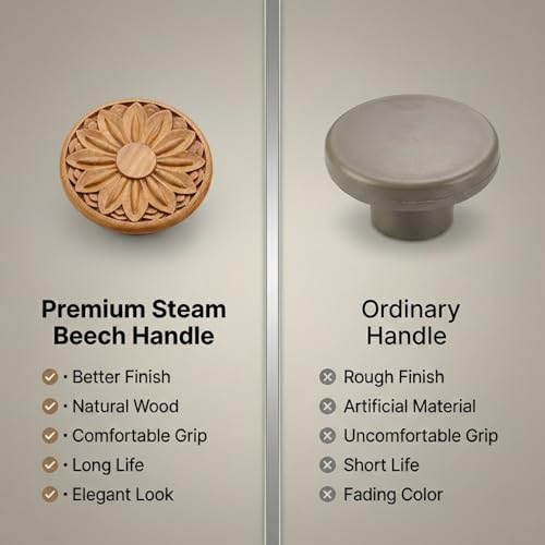 Image of Wooden Handle for Main Door /Handle for Wardrobe /Pull Handle for Main Door /Teak Wood Door Handle (4 Inch) Natural Wood Finish-| 3 Years Warranty |