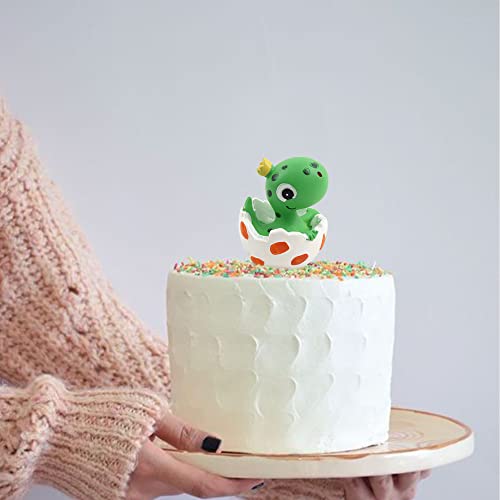 Ercadio 1 Pack 3D Resin Dinosaur Cake Toppers Green New Born Dinosaur Cake Decoration Gender Reveal Dinosaur Cupcake Picks For Jungle Safari Dino Theme Baby Shower Kids Birthday Party Supplies #TOP5