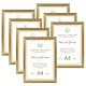 Giftgarden 7 Stück Gold Bilderrahmen DIN A4 Set für 21x29,7 CM Fotos und Bilder, Fotorahmen Collage für Kunstwerke Zertifikate Dokumente - Wand- oder Tischaufsteller