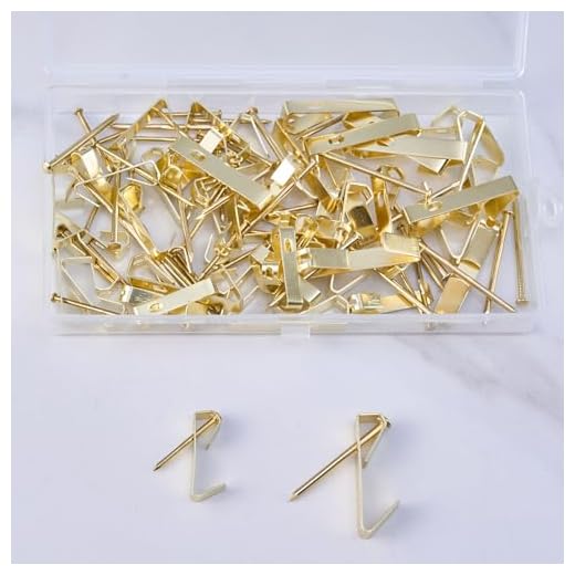 50pcs Picture Hanging Hooks, Picture Hanging kit, Picture Hangers, Picture Hanging Hooks, Including 30lb and 50lb Gold