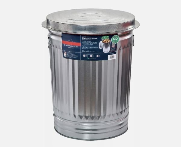 TNLOJI 31-Gallon Metal Garbage Bin