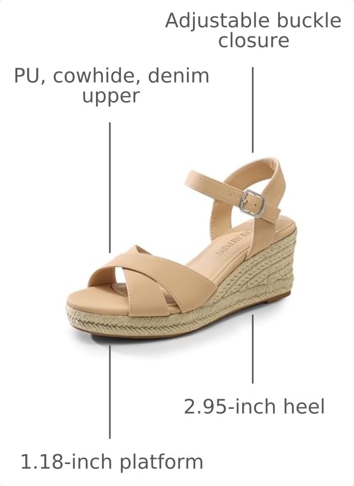 Image of DREAM PAIRS Women's Espadrille Wedge Sandals