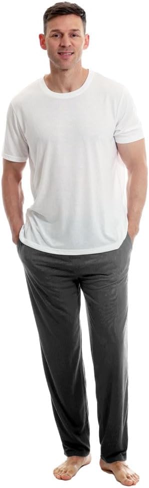 Light & Shade Conjunto Hombre Algodón Loungewear – Pijama con Camiseta y Pantalón Corto, Ropa Dormir Ligera Transpirable con Cordón Verano