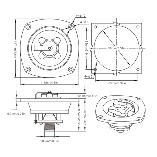 Image of RV City Water Inlet, Wall Mounted RV City Water Inlet Filler Connection Pressure Regulator, City Water Hookup for Marine Motorhome Trailer Boat (White)