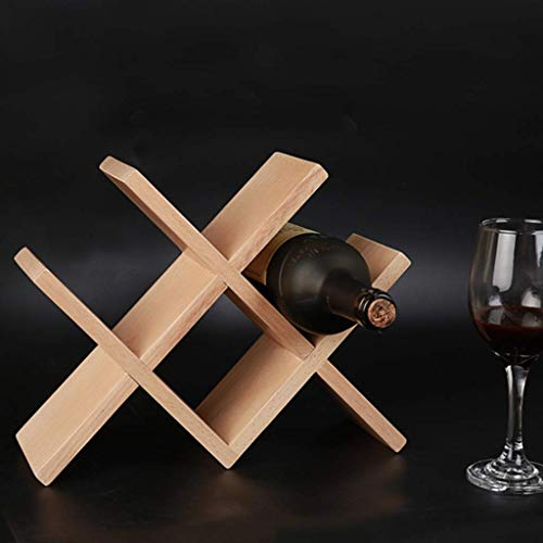 Soporte de vino de madera apilable para 4 botellas miniatura 5