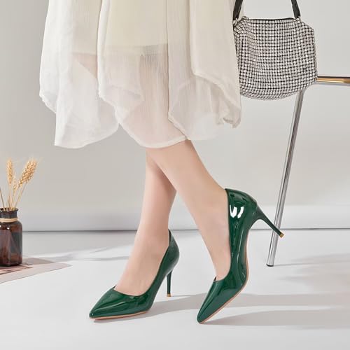 Image of Women's Low Kitten Heel Pumps Classic Fashion Dress Pumps Simple Heeled Shoes for Office Work