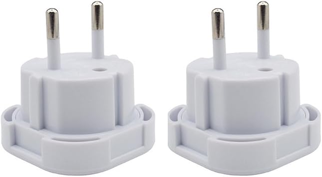 Double Dragon EU Travel Plug Adapter | UK 3 PIN to European 2 PIN Plug Converter Type C, E, F for Spain, France, Italy, Portugal, Germany, Greece, Sweden, Norway, Poland, Denmark, Finland Pack of 2