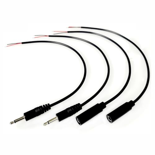 Conectores Jack 3.5mm macho y hembra 4 piezas 22cm miniatura 2