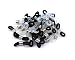 Haiker 50 PCS Black Color & 50 PCS Transparent Color Rubber Connectors Ends for Eye Glasses Holder Necklace Chain 21x6mm Nickel Tone