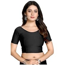 Womens Spandex Stretch Crop Top Half Sleeve Dry Fit Athletic Gym Shirt, Moisture Wicking Workout Top & Fitted Saree Blouse