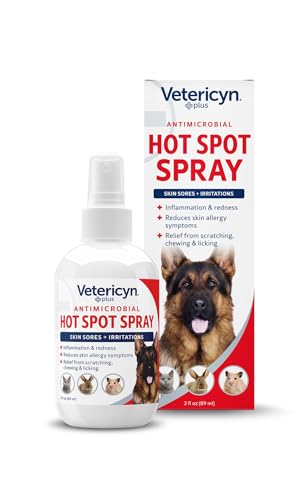 Vetericyn Plus Hot Spot Spray for Dogs Skin Sores and Irritations | Itch Skin Relief for Dogs, Cats, and All Animals. 3 Ounces