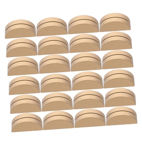 Amosfun 24 Portatarjetas De Madera para Menú Portanúmeros De Mesa Portatarjetas Semicirculares De Madera Tarjeteros para Bodas Organizador De Tarjetas De