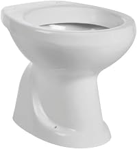 Floor Standing Toilet with Floor Drain in White Ceramic Series Tris