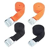 AHANDMAKER 4 Stück Zurrgurt Verstellbarer Cinch-Gurt Mit Schnallen, 2 Styles Zurrgurte Nylon Cinch Strap Für Kajak Motorrad Bootsanhänger (0.98x39.29 Zoll / 0.98x78.74 Zoll)