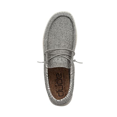 Image of HEYDUDE Men's Wally Eco Linen Iron Size 15 | Men's Shoes | Men's Lace Up Loafers | Comfortable & Light-Weight