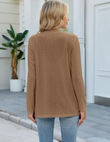 Womens Lightweight Cardigan with Pockets Long Sleeve Fall Outfits Brown M - image 5