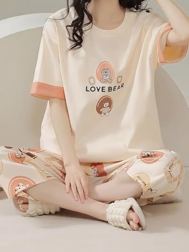 Image of Louis Luxe Womens Korean Night Dress || Full Pyjama Set || Korean Nightsuit || Women Nightwear ||Round Neck Full Sleeve Nightsuit || Loungewear || Everyday Nightdress (ND-17)