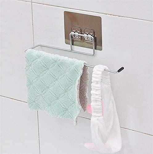 Swadhin Stainless Steel Self Adhesive Magic Sticker Towel Holder Ring for Bathroom Hand Towel Napkin Hanging Holder Modern Kitchen Towel Hanger Wall Mount Toilet Paper Holder Tissue Paper Stand 3