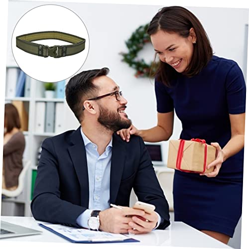 Healifty Outdoor Camping Waist Belt for Men Military Green Camouflage Nylon Strap Lightweight Breathable Mountaineering Belt with Quick Release Buckle Flexible for Hiking and Training2