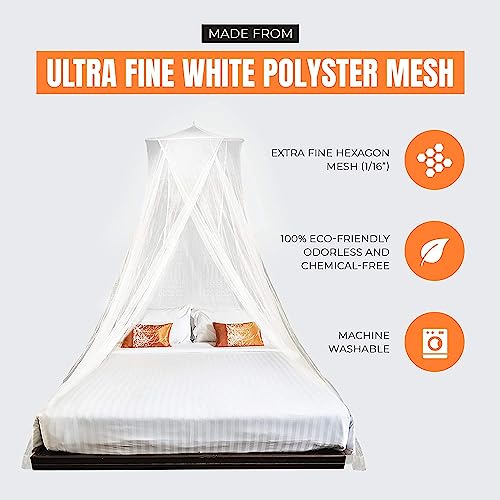 image for MEKKAPRO Extra-Large King Mosquito Bed Net, Made for King Queen and Tw