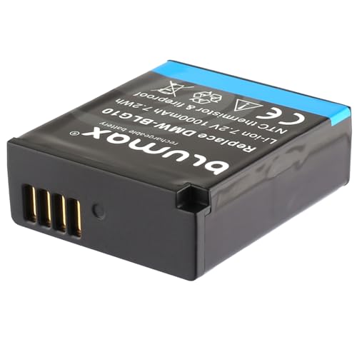 Blumax Akku DMW-BLG10e (1000mAh) - NTC-Sensor & stabiles V1 Gehäuse - kompatibel mit Panasonic Lumix DC-TZ95D DC-GX9 TZ202 TZ91 DMC TZ101 TZ81 GF6 GX7 GX80 LX100 G110
