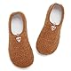 Limberun Frauen Männer Hausschuhe Leichtgewicht Gemütlich Warm Winter Barfuß Hausschuhe Anti-Rutsch Leichte Walking Garten Indoor Schlafzimmer Socken Braun 46/47