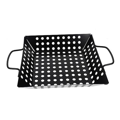MOLUCKFU 9in Square Bbq Grill Dish Non-stick Barbecue Leak Pan for Outdoor Cooking
