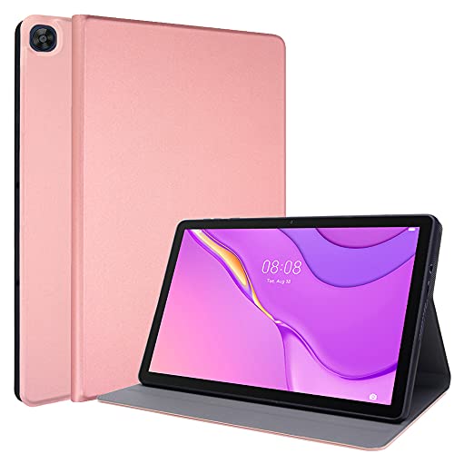 TECHGEAR Hülle Kompatibel mit Huawei MatePad T10 9.7 / T10s 10.1 Zoll, Ultra Dünn Hülle mit Ständer, Slim Pu Leder Smart Case MatePad T10, T10s Hülle, Roségold