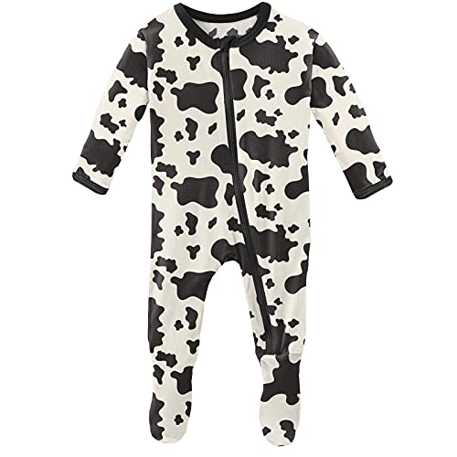 Image of KicKee Viscose Bamboo Zip Footie – Cozy Sleepwear for Babies & Toddlers with Grips and Hand Covers