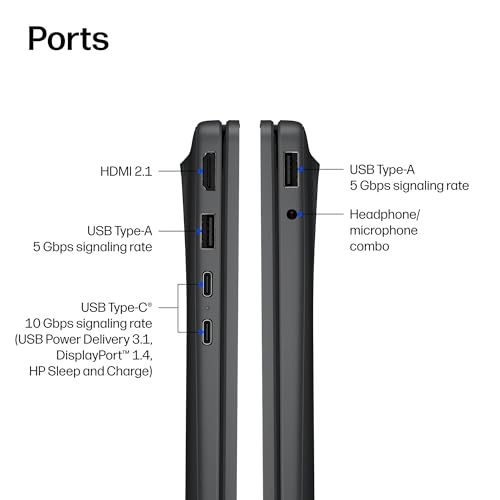 Image of HP OmniBook 16-inch AI Laptop, 2K 16:10 IPS Screen, Snapdragon X Plus X1(Beats i7-1355U), 16GB RAM, 2TB SSD, FHD IR Camera, 34Hr Battery, 65W USB Type-C, w /Mouse