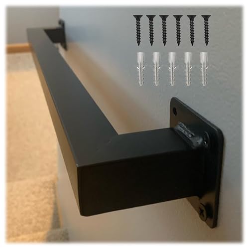 Support de balustre noir et rampe d'escalier industrielle fer pour marche extérieure 90cm