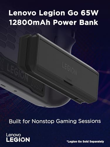 Image of Lenovo Legion Go 65W 12800 Power Bank, Portable Power for Handheld Gaming and Other Devices, USB-C Integrated Cable, Magnetic Attach, Built-in Stand, Black