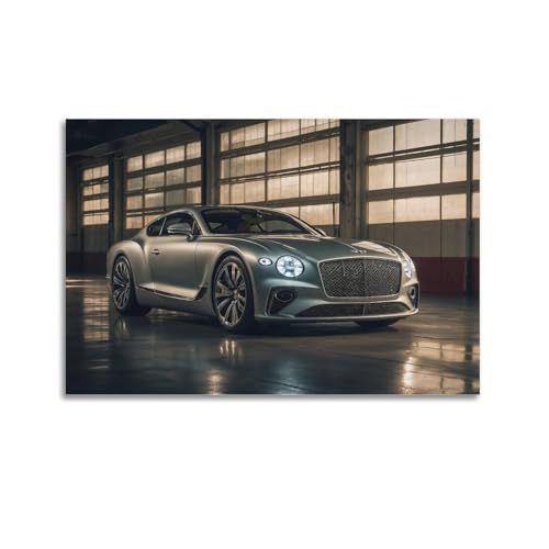 JIYAYCU Póster de coche de lujo del Reino Unido Continental GT Sport Car Cuadro decorativo en lienzo 20 x 30 pulgadas (50 x 75 cm)