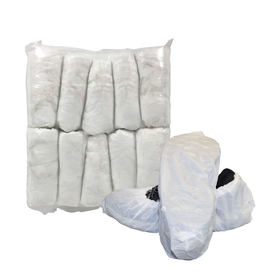 CleanPro® Disposable Polyethylene Shoe Covers (Pack of 300) (Extra Large, White)