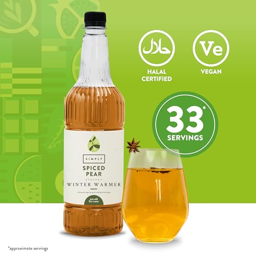 Simply Spiced Pear Winter Warmer Syrup, Vegan and Nut Free Flavoured Syrup for Hot Drinks (1 Litre) - Image 2