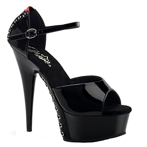 Higher Heels PleaserUSA Gogo Delight-660FH schwarz/rot Gr. 40