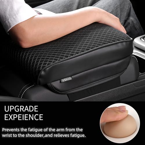 RAKSONIC Car Armrest Cushion with Comfortable Memory Foam,Upgrade Car Console Armrest Pad,Premium Material Car Armrest Cover,Universal Car Center Console Pillow,Car Accessories(Black2) by RAKSONIC - Image 2