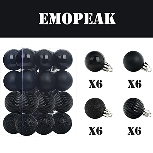 Emopeak 24Pcs Christmas Balls Ornaments for Xmas Christmas Tree - 4 Style Shatterproof Christmas Tree Decorations Hanging Ball for Holiday Wedding Party Decoration - Image 4