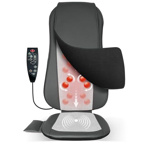 COMFIER Back Massager with Heat,Full Back Massager for Chair with 2 Shiatsu Speeds,Heated Chair...