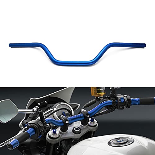 Guidon moto universel bleu 22mm avec cintrage ergonomique pour dirt bike et quad