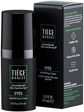 Tiege Hanley Mens Under Eye Cream for Dark Circles, EYES - Eye Cream for Puffiness & Bags Under Eyes - Firming Anti-Aging Eye Wrinkle & Fine Lines Cream - Tightening Eye Bags Treatment for Men, 0.5 Oz