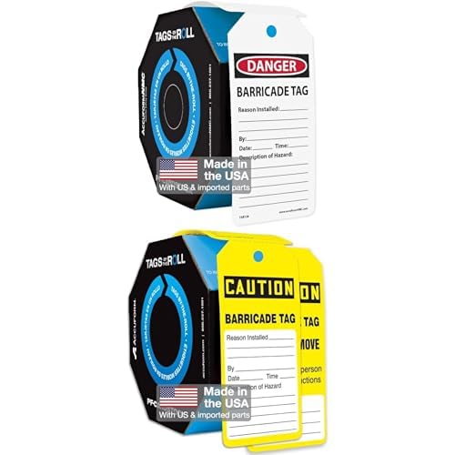 Bundle of AccuformNMC Barricade Tags - Items TAR128 and TAR136 - Made in The USA