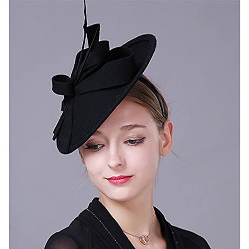 Himesport Wool Felt Elegant Fedora Hats Women Fascinators Wedding Hat With Hoop Feather Pillbox Hats Lady Formal Church Derby Dress Fedoras #TOP3