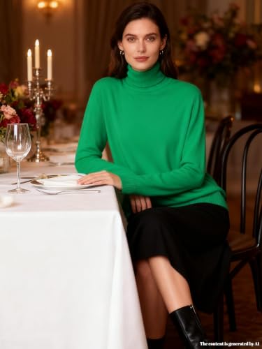 Image of SANGTREE Women's Turtleneck Sweaters Long Sleeve Pullover Tops | Breathable Lightweitht Fabric| Fall Winter Fashion Outfits| Perfect for Daily,Office,Vacations,Holiday,Family Gatherings Etc.
