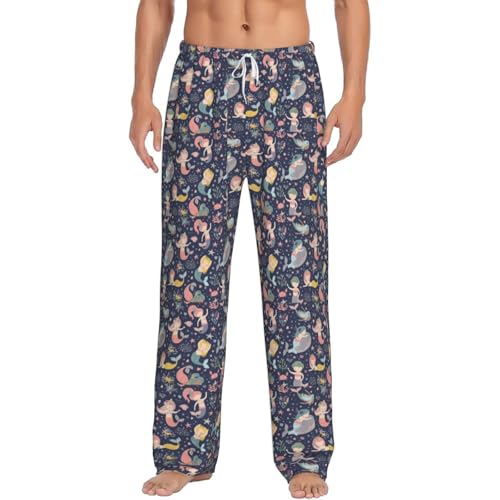 Pyjama homme imprimé sirène en coton doux et ensemble de nuit élégant